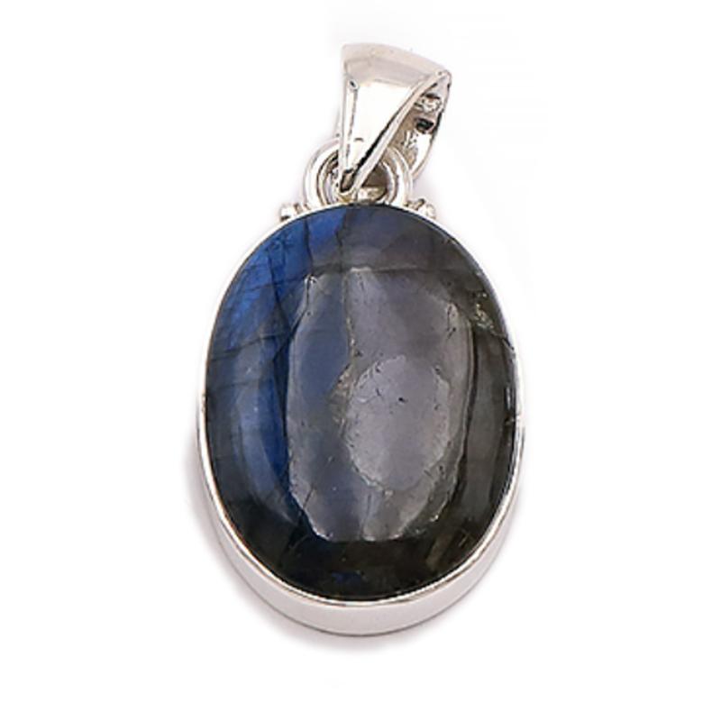 Pendentif labradorite Madagascar AAA argent 925 