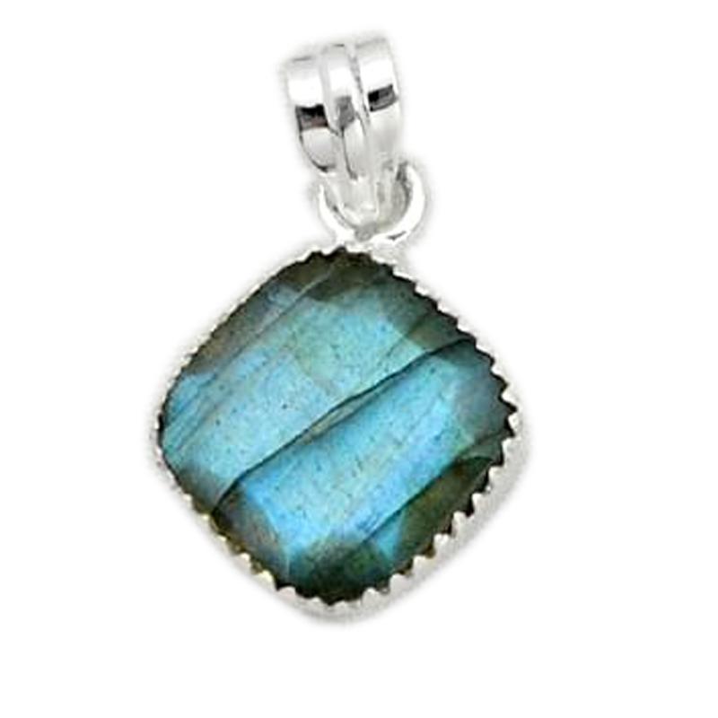 Pendentif labradorite Madagascar AAA argent 925 