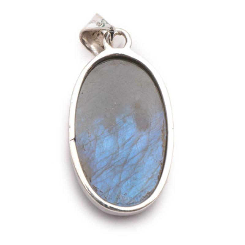 Pendentif labradorite Madagascar AAA argent 925 