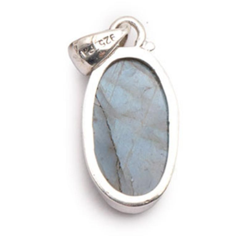 Pendentif labradorite Madagascar AAA argent 925 