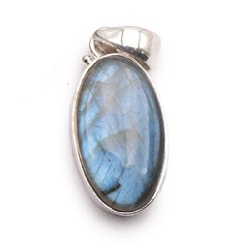 Pendentif labradorite Madagascar AAA argent 925 