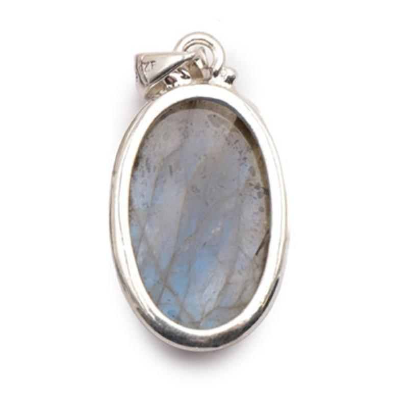 Pendentif labradorite Madagascar AAA argent 925 