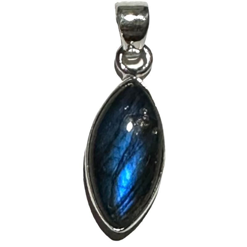 Pendentif labradorite Madagascar AAA argent 925 