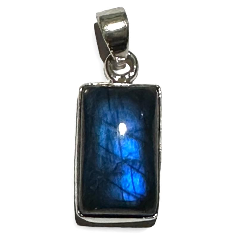 Pendentif labradorite Madagascar AAA argent 925 