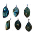 Pendentif labradorite forme libre sertie acier inoxydable