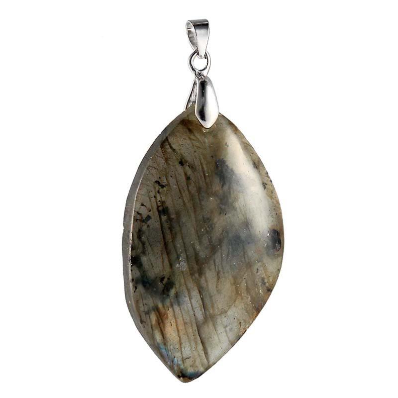 Pendentif labradorite forme libre acier inoxydable