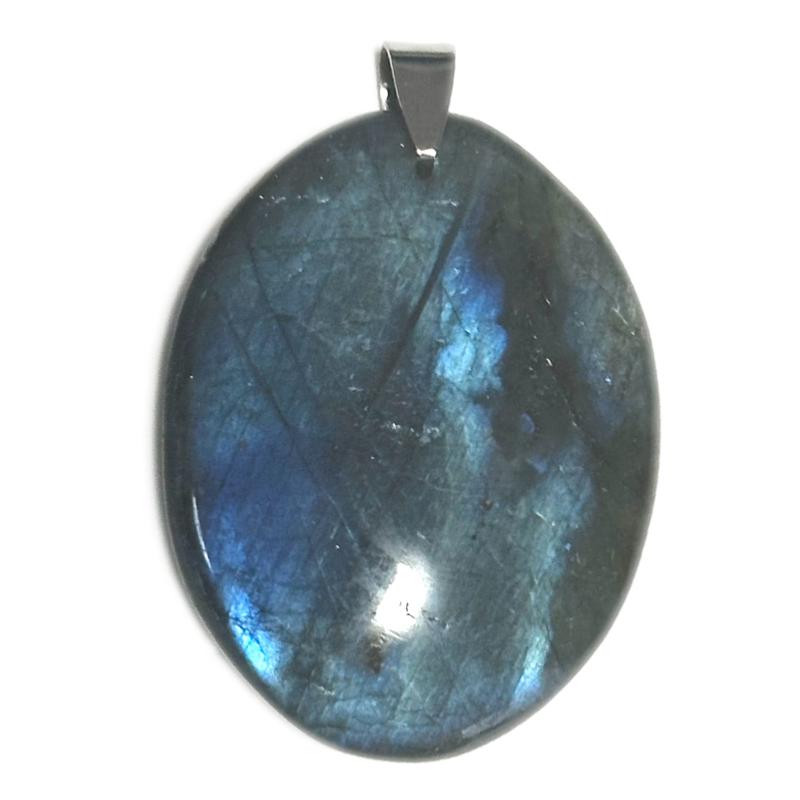 Pendentif labradorite Madagascar AA+ ovale 35-45mm