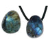 Pendentif labradorite "Emma eggs" polie sur une face + cordon 