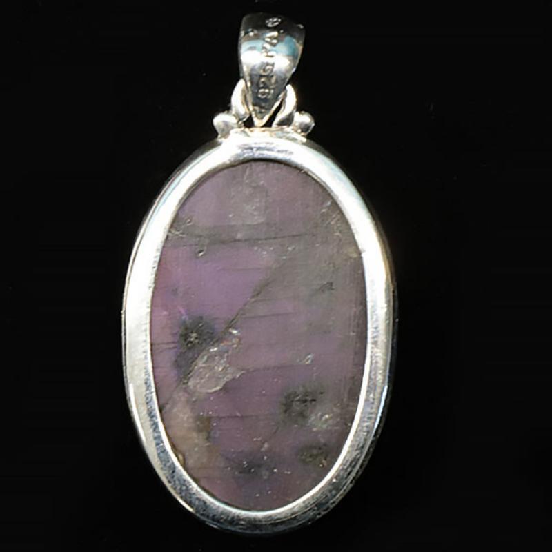 Pendentif labradorite violette Madagascar AA+ argent 925 