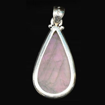 Pendentif labradorite violette Madagascar AA+ argent 925 