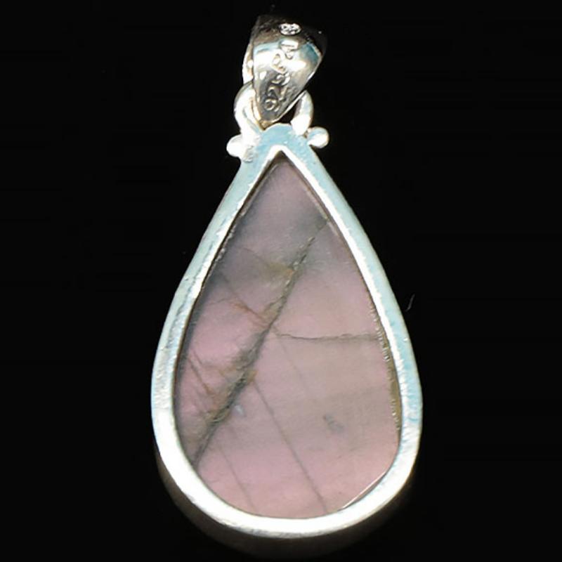 Pendentif labradorite violette Madagascar AA+ argent 925 