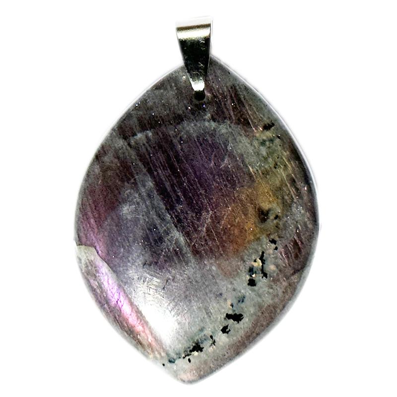 Pendentif labradorite violette Madagascar AA+ forme libre 35-45mm