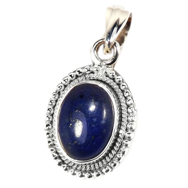 Pendentif lapis lazuli Afghanistan AA argent 925