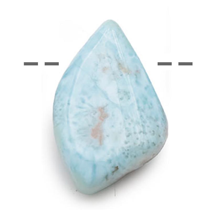 Pendentif larimar République Dominicaine A+ (pierre trouée) + Cordon