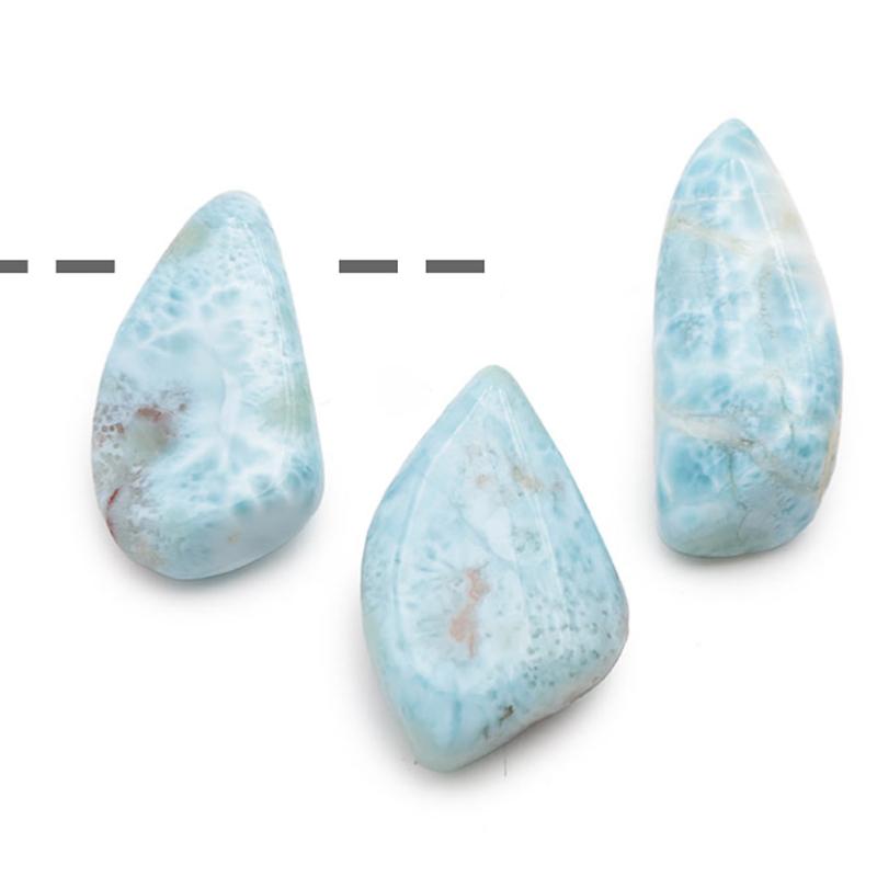 Pendentif larimar République Dominicaine A+ (pierre trouée) + Cordon