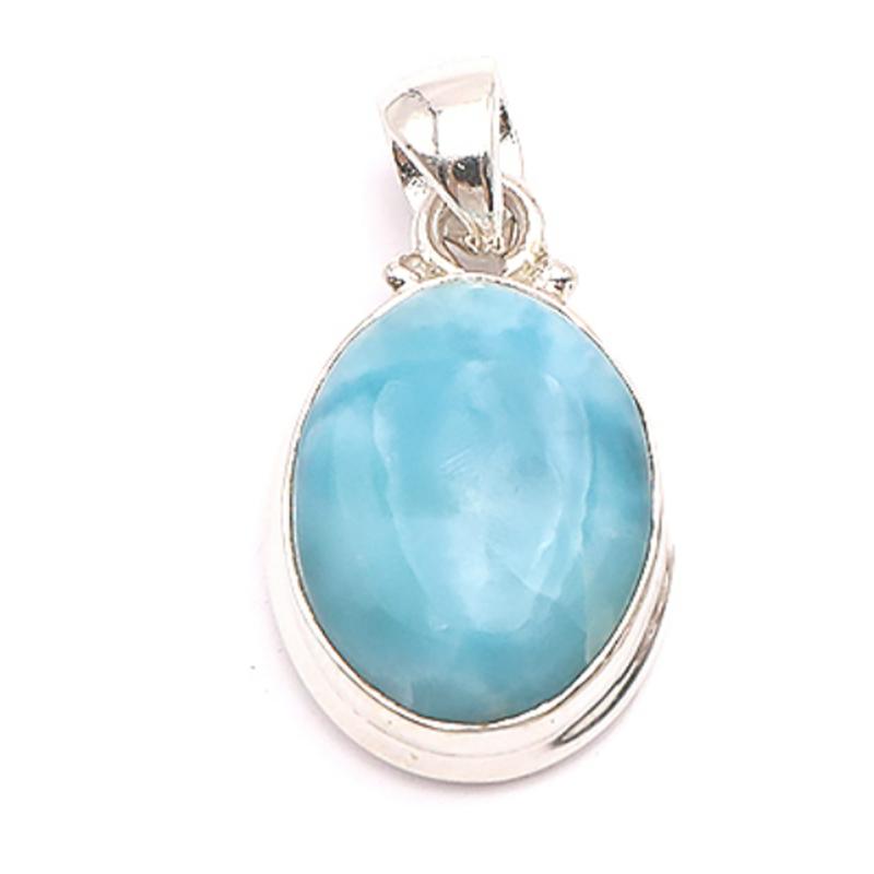 Pendentif larimar AA argent 925 - Pièce unique