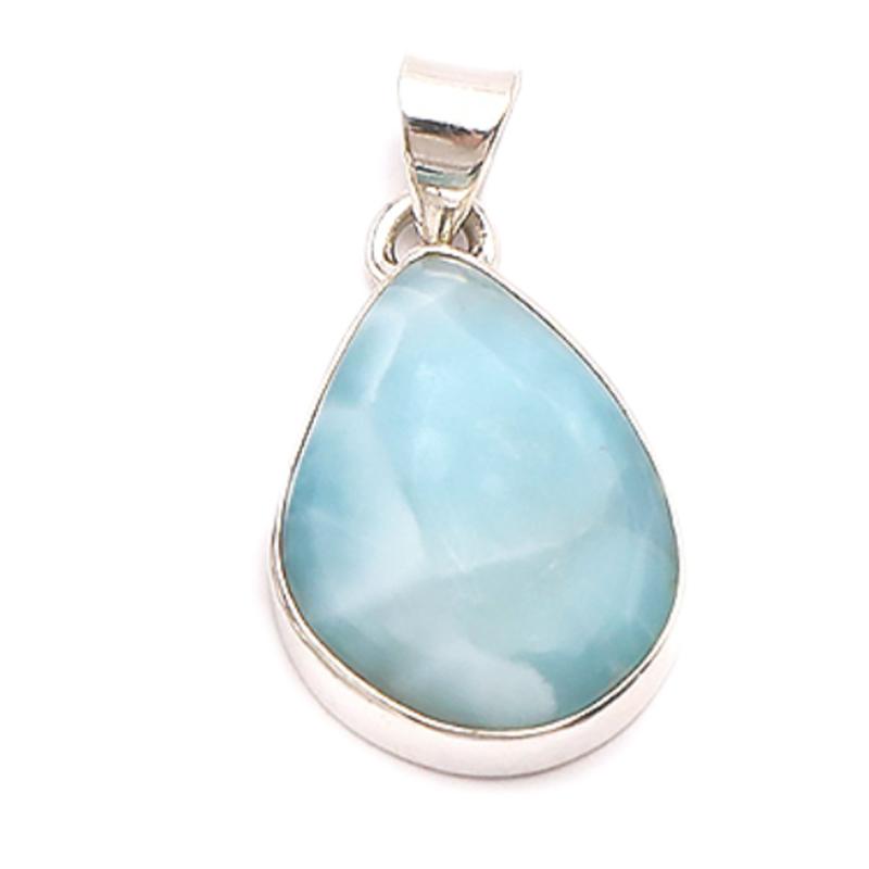 Pendentif larimar AA argent 925 - Pièce unique