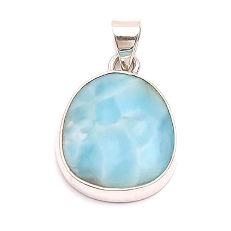 Pendentif larimar AA argent 925 - Pièce unique