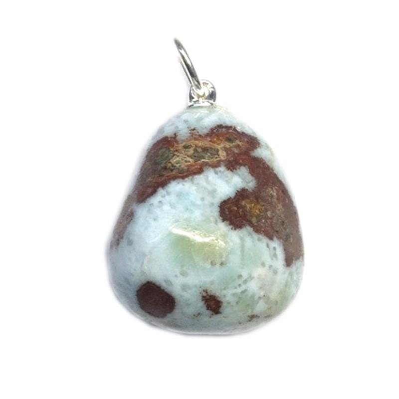 Pendentif larimar (pierre roulée)