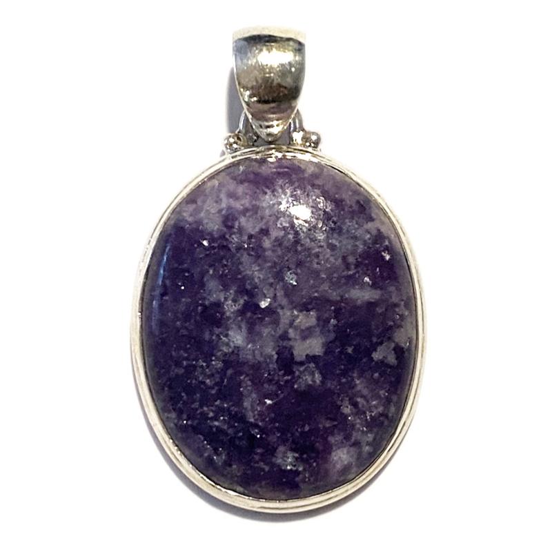 Pendentif lépidolite Madagascar AA argent 925