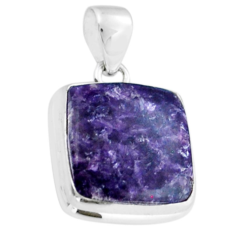 Pendentif lépidolite Madagascar AA argent 925