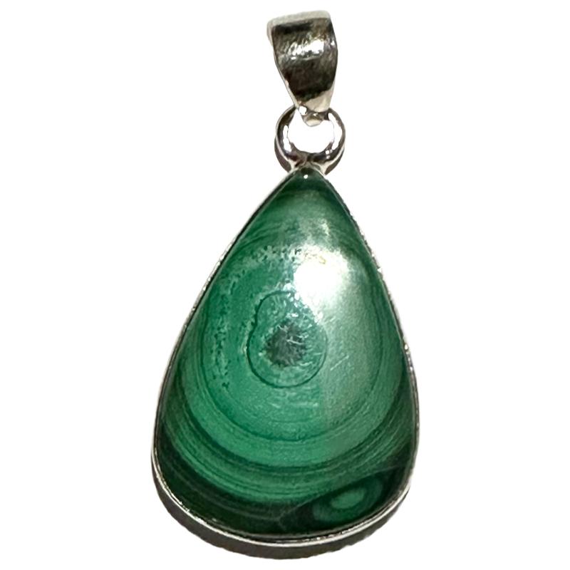 Pendentif malachite Congo AA argent 925