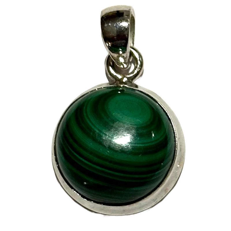 Pendentif malachite Congo AA argent 925