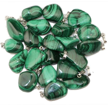 Pendentif malachite Congo A pierre roulée boucle argent 925