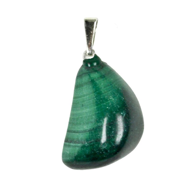 Pendentif malachite Congo A pierre roulée boucle argent 925