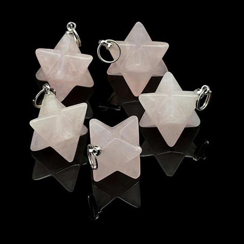 Pendentif Merkaba quartz rose