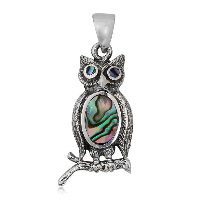 Pendentif nacre Thaïlande A argent 925 (hibou)