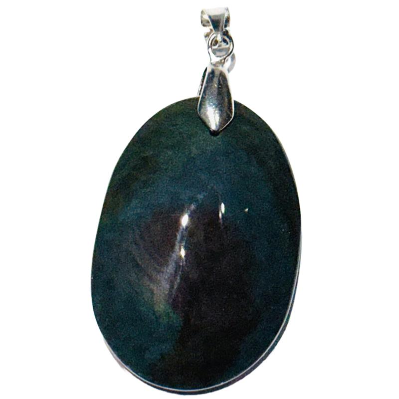 Pendentif obsidienne mentogotchol Mexique AA+ acier inoxydable