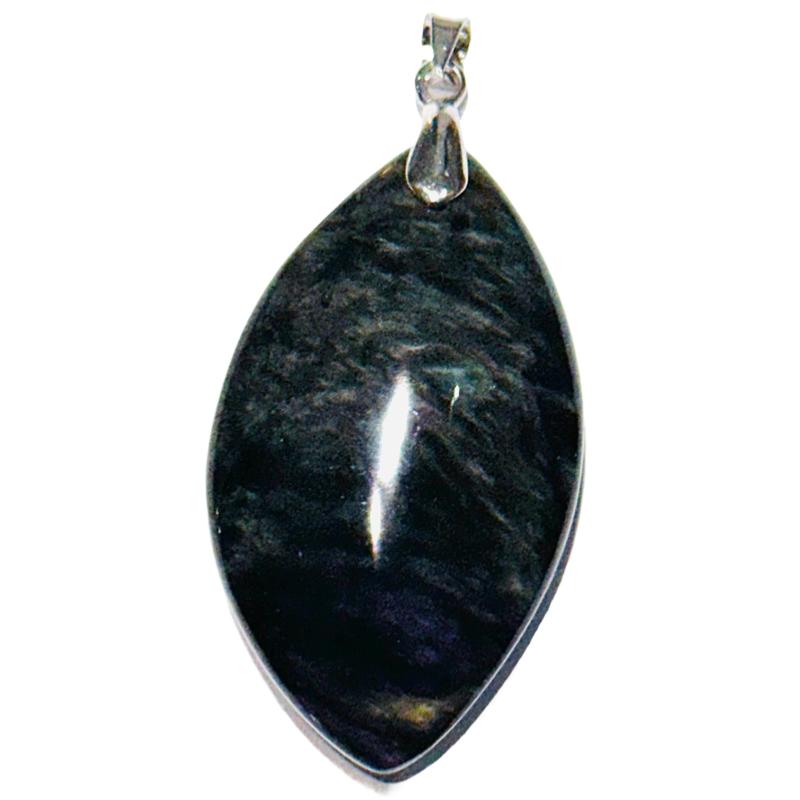 Pendentif obsidienne mentogotchol Mexique AA+ acier inoxydable