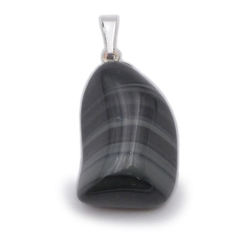 Pendentif obsidienne platinium Mexique A (pierre roulée)