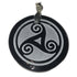 Pendentif obsidienne noire gravé Triskelion