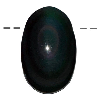 Pendentif obsidienne oeil céleste Mexique AAA pierre trouée + cordon