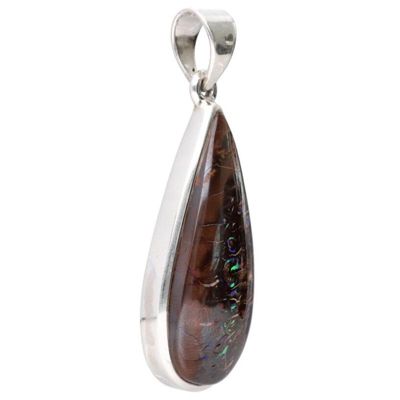 Pendentif opale boulder Australie AA argent 925