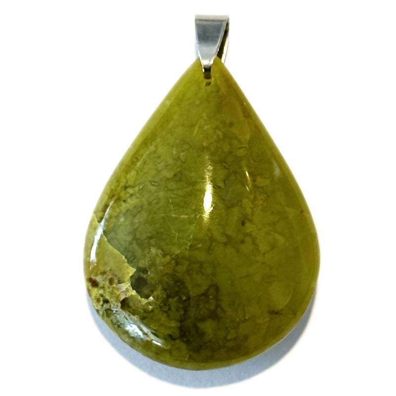 Pendentif opale verte Madagascar AA+ goutte 35-45mm