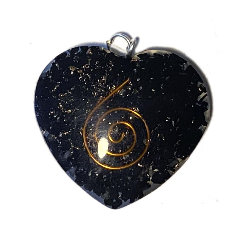 Pendentif orgonite Shungite (coeur)