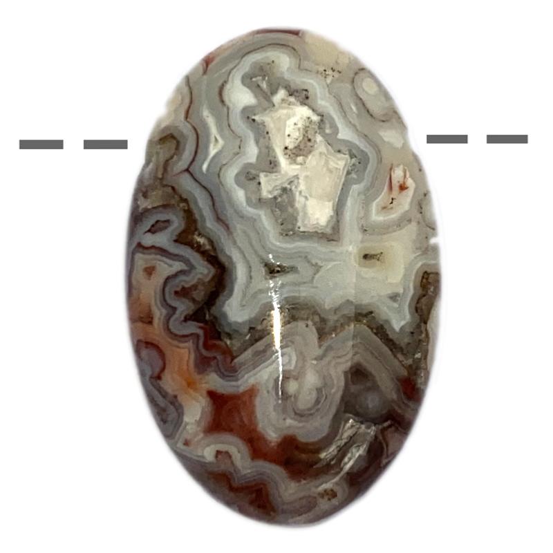 Pendentif agate crazy lace A ovale (pierre trouée) + cordon