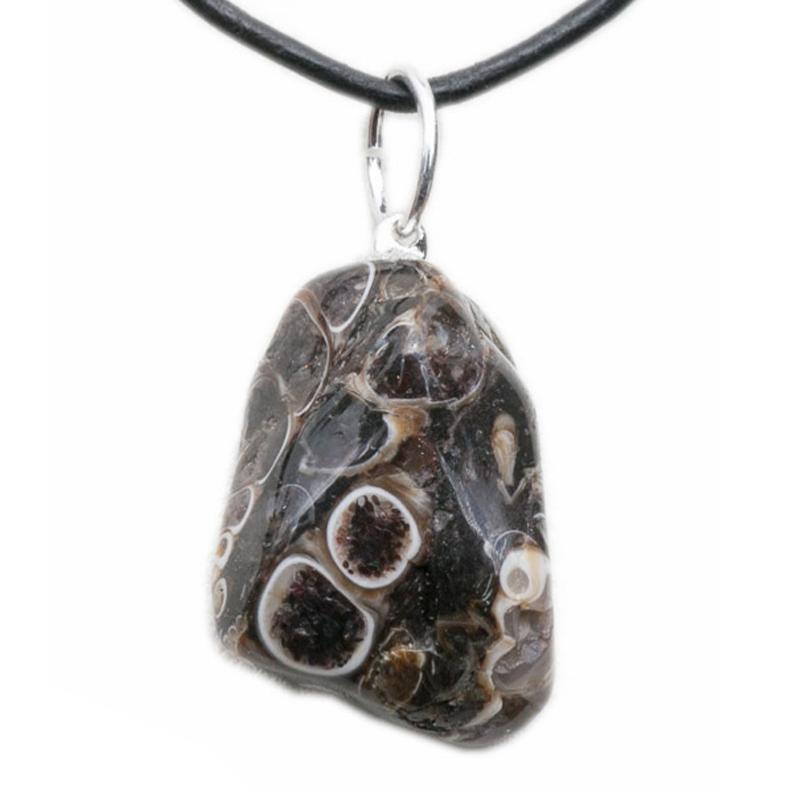 Pendentif agate turitella A (pierre roulée)