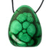 Pendentif malachite Congo AAA (pierre trouée) + cordon en ciur