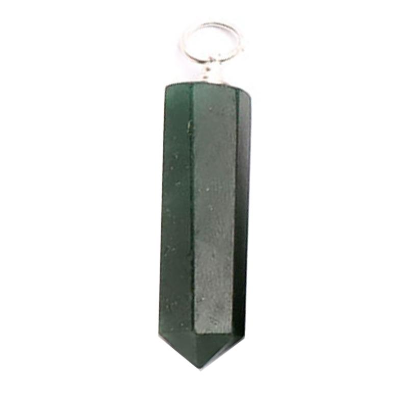 Pendentif pointe aventurine verte Brésil A acier inoxydable