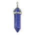 Pendentif pointe biterminée de lapis lazuli Afghanistan A acier inoxydable