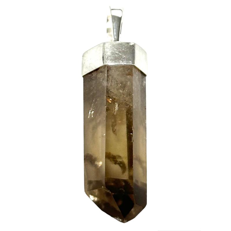 Pendentif pointe citrine naturelle Brésil AA argent 925