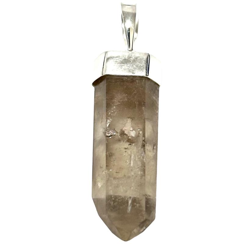 Pendentif pointe citrine naturelle Brésil AA argent 925