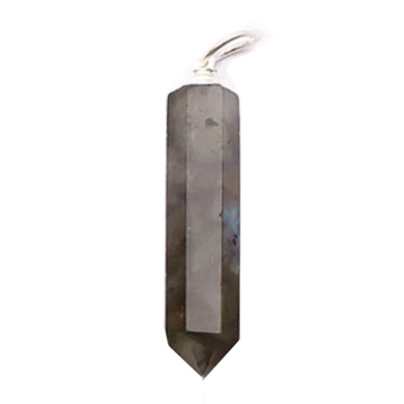 Pendentif pointe labradorite acier inoxydable