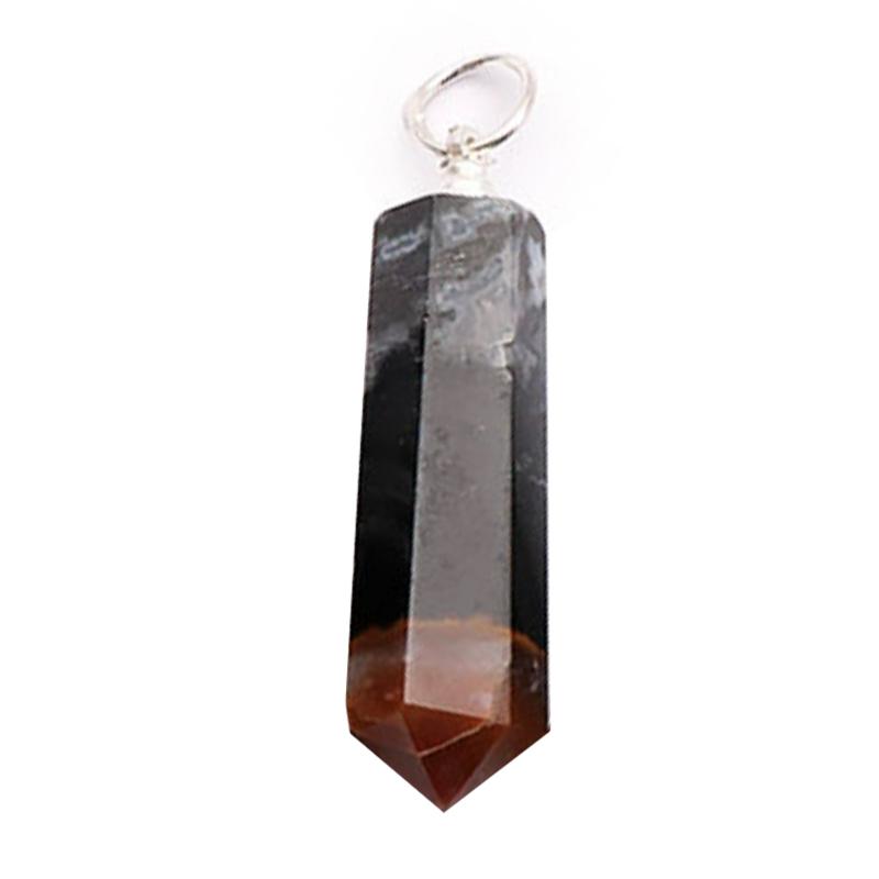 Pendentif pointe sardonyx acier inoxydable