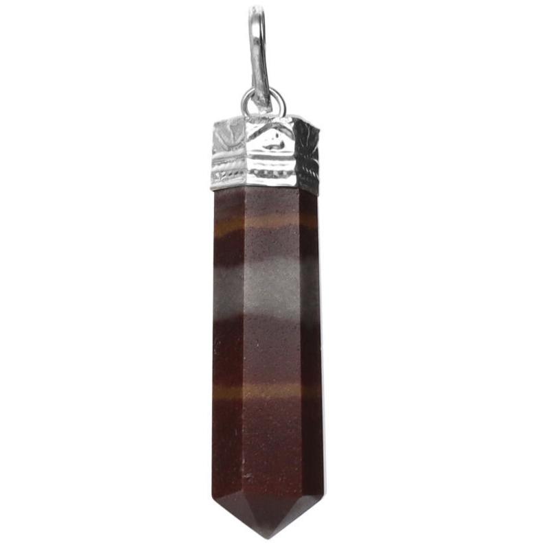 Pendentif pointe Shiva Lingam plaqué argent