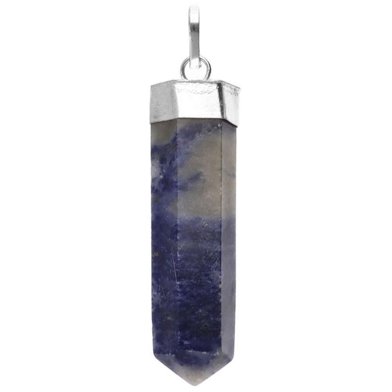 Pendentif pointe sodalite plaqué argent